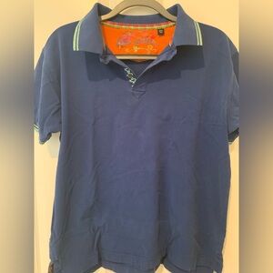 Robert Graham blue polo.